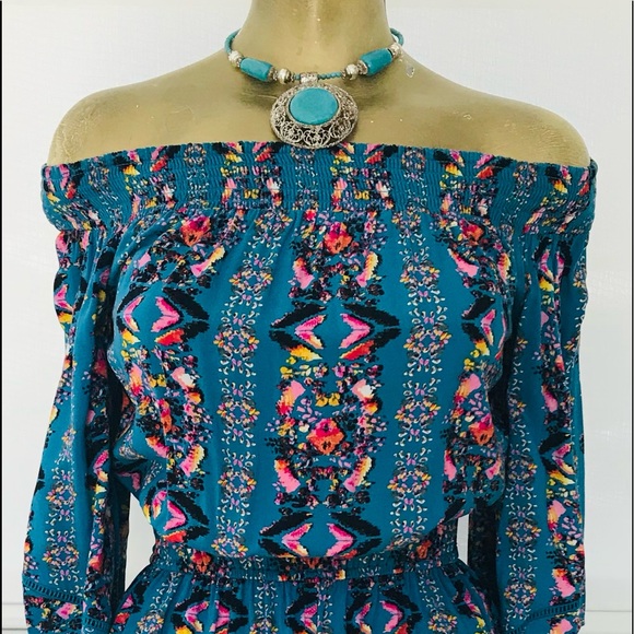 NWOT BOHEMIAN Off SHOULDER Shorts ROMPER Jumpsuit Playsuit Small - Picture 12 of 13